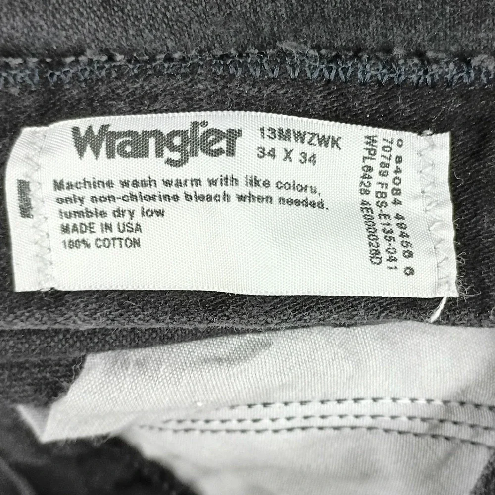 Vintage Wrangler Cowboy Cut Jeans Mens 34x34 Black USA Made Rodeo Riding 13MWZWK